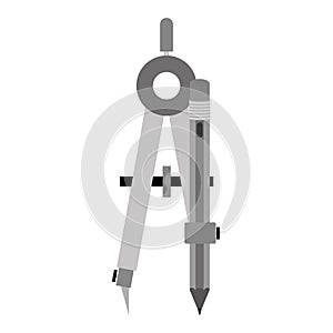 gray silhouette compass with pencil