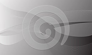 gray silver curves wave lines on gradient abstract background