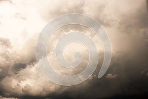 Gray sky, covered with solid cloud