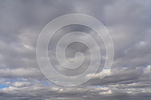 Gray sky with volume clouds