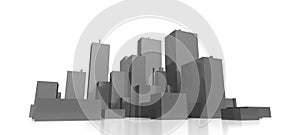 Gray skyline 3d