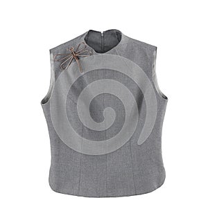 Gray sleeveless blouse