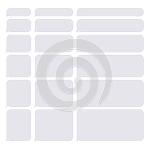 Gray Smartphone SMS Chat Blank Bubbles Set. Vector