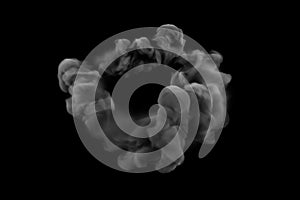 Gray smoke on a black background. 3d illustration, 3d rendering