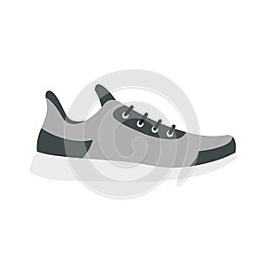 Gray sneaker icon, flat style