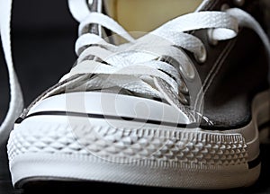 Gray sneakers youth footwear