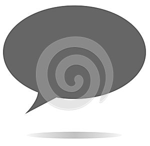 Gray speech bubble icon on white background.