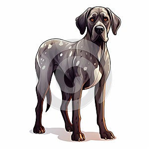 Gray Spotted Mastiff Dog Illustration With Distinctive Character Design