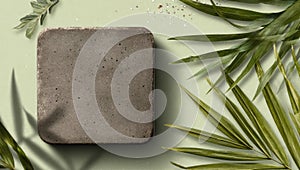 Stone & Palm Leaf Mockup