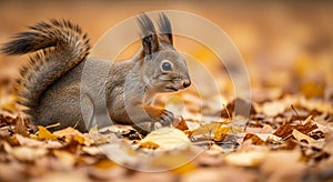 A gray squirrel (Sciurus carolinensis) in