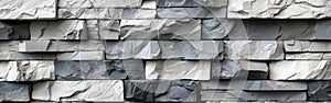 Gray Stone Concrete Texture Wall Tiles Background with White and Grey Slab Pattern for Terrace and Wallpaper