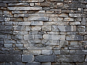 A Gray Stone Wall with Irregular Brickwork