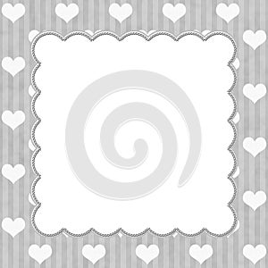 Gray Stripes and White Hearts background