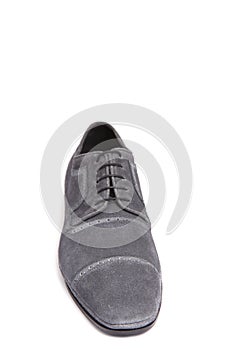 Gray suede men shoe