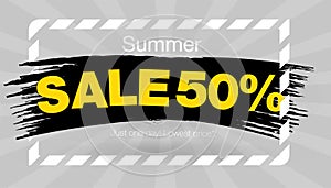 Gray Summer Sale banner template design. layout design. End of season special offer banner. Vector illustration.