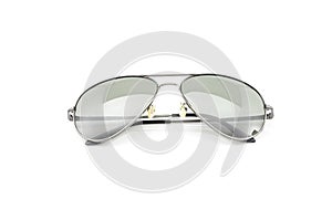 Gray sunglasses isolated on white.