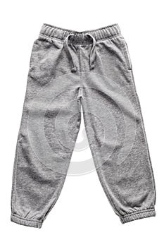 Gray sweatpants isolated photo