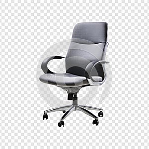 Gray task chair on transparent background photo
