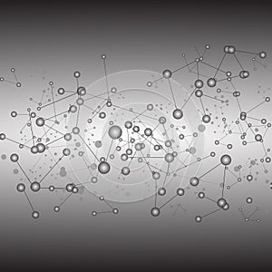 Gray template - molecular structure - vector illustration