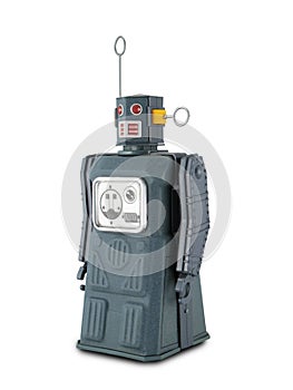 Gray Tin Toy Robot