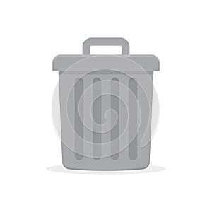 Gray trash can with lid