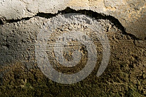 Gray sand texture wall collapses photo