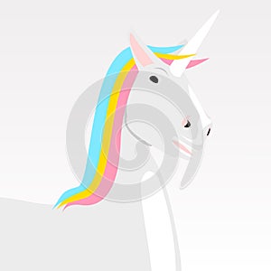 Gray Unicorn in rainbow colors