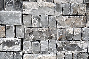 Gray used bricks photo