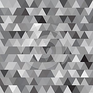 Gray vector seamless pattern with triangles. Abstract background