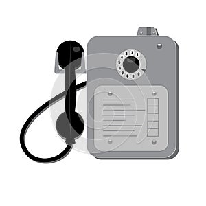 Gray vintage payphone