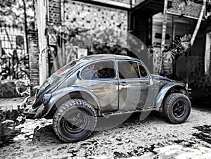 Gray Volkswagen beetle Puerto Vallarta, Mexico