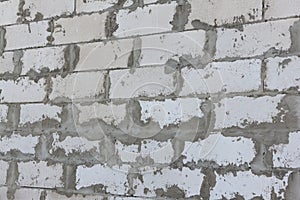 Gray wall of the house from foam concrete blocks