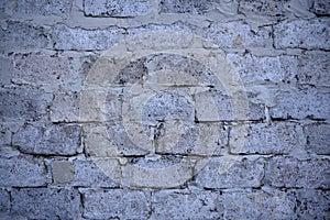 A gray wall of large blocks. Grey cinder block. The wall of an industrial building