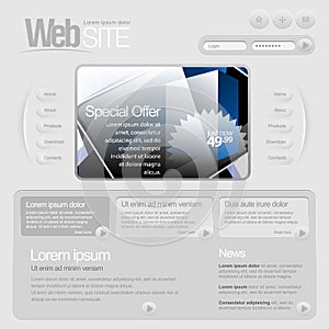 Gray Website Template 960 Grid.