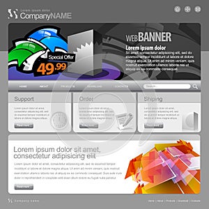 Gray Website Template 960 Grid.