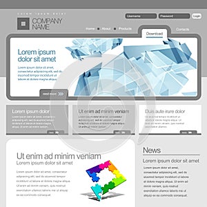 Gray Website Template 960 Grid.