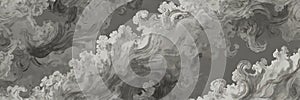 gray and white abstract background with cloudy swirls ai generated