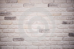 Gray and white brick wall background. Texture of painted brick.