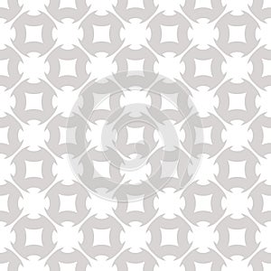 Gray and white geometric ornament. Texture with carved shapes, floral silhouettes, grid, lattice, repeat tiles.