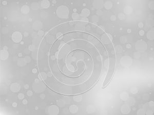 Gray-white gradient background with bokeh effect. Abstract blurred pattern. Overlapping transparent bubbles Vector illustration