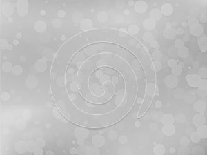 Gray-white gradient background with bokeh effect. Abstract blurred pattern. Overlapping transparent bubbles Vector illustration