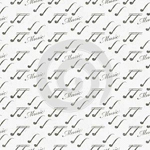 Gray and White Music Symbol Tile Pattern Repeat Background