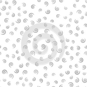 Gray and white spiral pattern. Seamless vector background