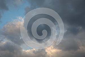 Gray and White Stratocumulus Clouds with Blue Sky