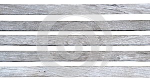 Gray white wood strip isolate on white background