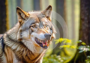 Gray wolf in the wild