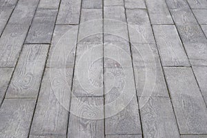 Gray wood background. Empty perspective of wooden floor texture view. Mock up or montage for your product