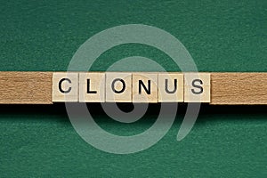 Gray word clonus made of wooden square letters