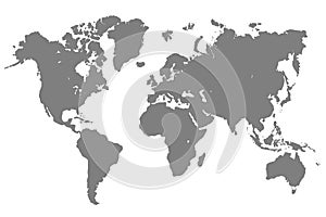 Gray World Map - vector