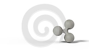 Gray xrp ripple sign icon Isolated with white background. 3d render isolated illustration, cryptocurrency, crypto, business,